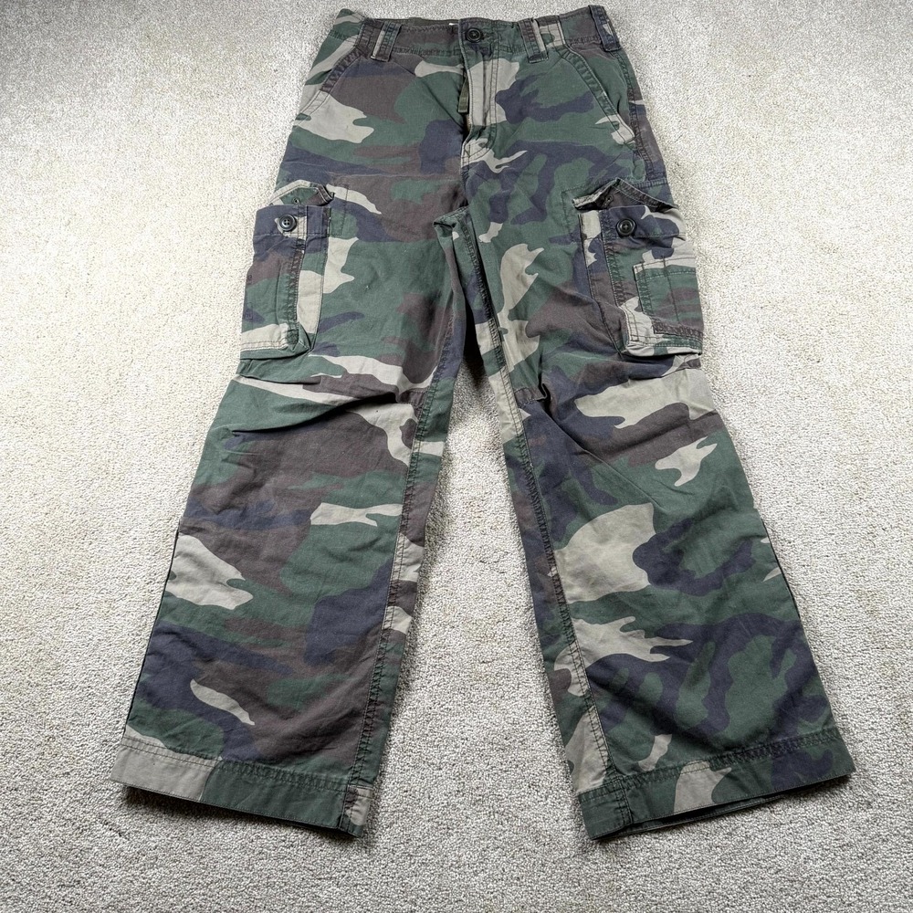 Vintage Abercrombie & Fitch Cargo Pants Womens Medium Green Camouflage Mid Rise